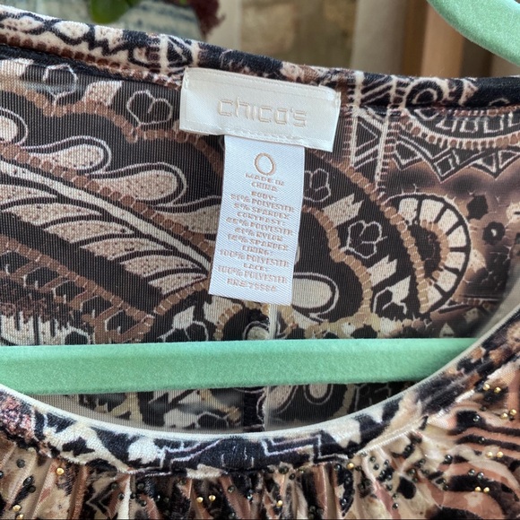 Velour Animal Print and Lace Blouse - Picture 3 of 4